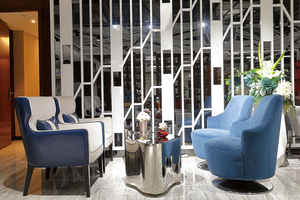 Möbelhersteller hochwertige Chaise Sofa Gewerbemöbel aus Holz Hotel Apartment Möbel L-Form Sofaleinen