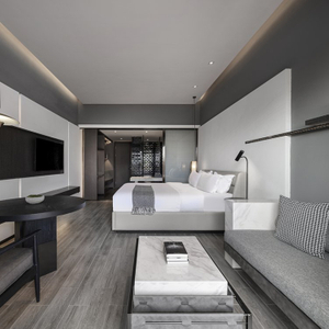 Moderne, zeitgenössische, getuftete Schlafzimmer Set neues 5-Sterne-Design für Hotels Apartments Villas-Schwarz-Hausmöbel