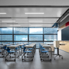 Studentenstuhl mit Schreibtisch