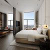 Moderne luxuriöse maßgeschneiderte Hotel-Schlafzimmermöbel hochwertige 5-Sterne-Standard-MDF und Metall für Resorts und Krankenhäuser