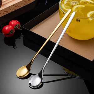 Kreative hochwertige runde Hochzeitsfeier langer Griff süßes Weihnachtsgeschenk Edelstahl Kaffee Dessert Tee Löffel Set