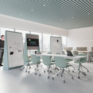 Smart Conference Room Set mit Tisch + Stühle + Mobiles Whiteboard
