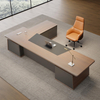 Hölzerner Executive Desk mit Lederstuhl