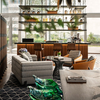 Moderne Chesterfield-Sofa Holz Synthetische Leder-Lounge für die Villa für Hotellobby und Schlafzimmer Zweisitzer Moderno Möbel