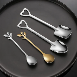 Edelstahl -Metall -Massen -Catering -Löffel Sets Mattes Golden Plattier