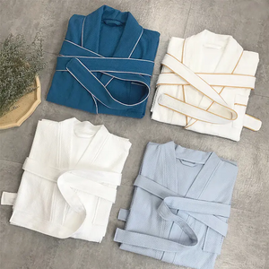 Custom Private Label Hotel Bademäntel Solid bester Qualität Nachtwäsche Unisex gesticktes Premium -Baumwoll -Bademantel für Frauen