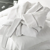 Brauchgröße weißer Schalkragen 100% Baumwoll Velours Bademant für Spa Hotel