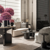 Moderne Chesterfield-Sofa Holz Synthetische Leder-Lounge für die Villa für Hotellobby und Schlafzimmer Zweisitzer Moderno Möbel