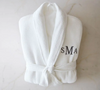 Brauchgröße weißer Schalkragen 100% Baumwoll Velours Bademant für Spa Hotel