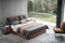 Scandinavian Luxury Apartment Schlafzimmer mit großer modernem Design Doppelbetten