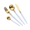 Beliebtes Sand Matt Portugal Print Gold Flair Set für Family Hotel Restaurant Messer Forks Löffel Edelstahl Besteck Set