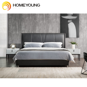 Schlafzimmer Ensuite Möbelrahmen Doppelkönig Modernes Design unterstützt großes großes Luxusbett aus Holz