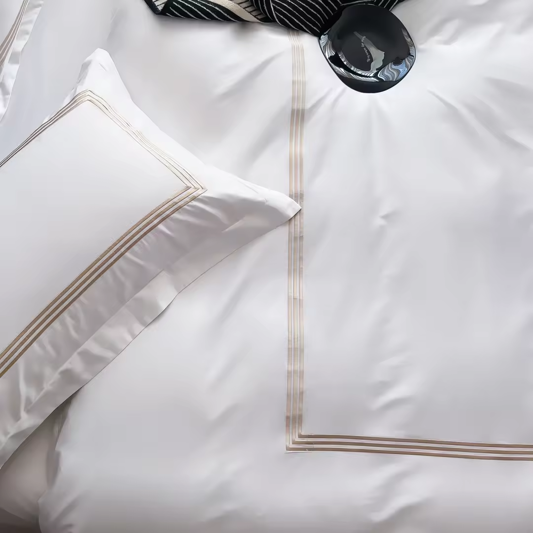 China Factory 5-Sterne-Bettwäsche-Set aus ägyptischer Baumwolle, Queen-King-Size-Größe, weißes Hotel-Bettwäsche-Set, luxuriös