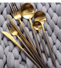 Beliebtes Sand Matt Portugal Print Gold Flair Set für Family Hotel Restaurant Messer Forks Löffel Edelstahl Besteck Set