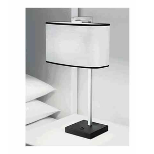 Hotelzimmer Tischlampe USA Hotel Lampe Doppelte Bequemlichkeiten Outlets Moderne Tischschreibtischlampe mit rechteckiger Stoff Schatten Wohnzimmer Beleuchtung