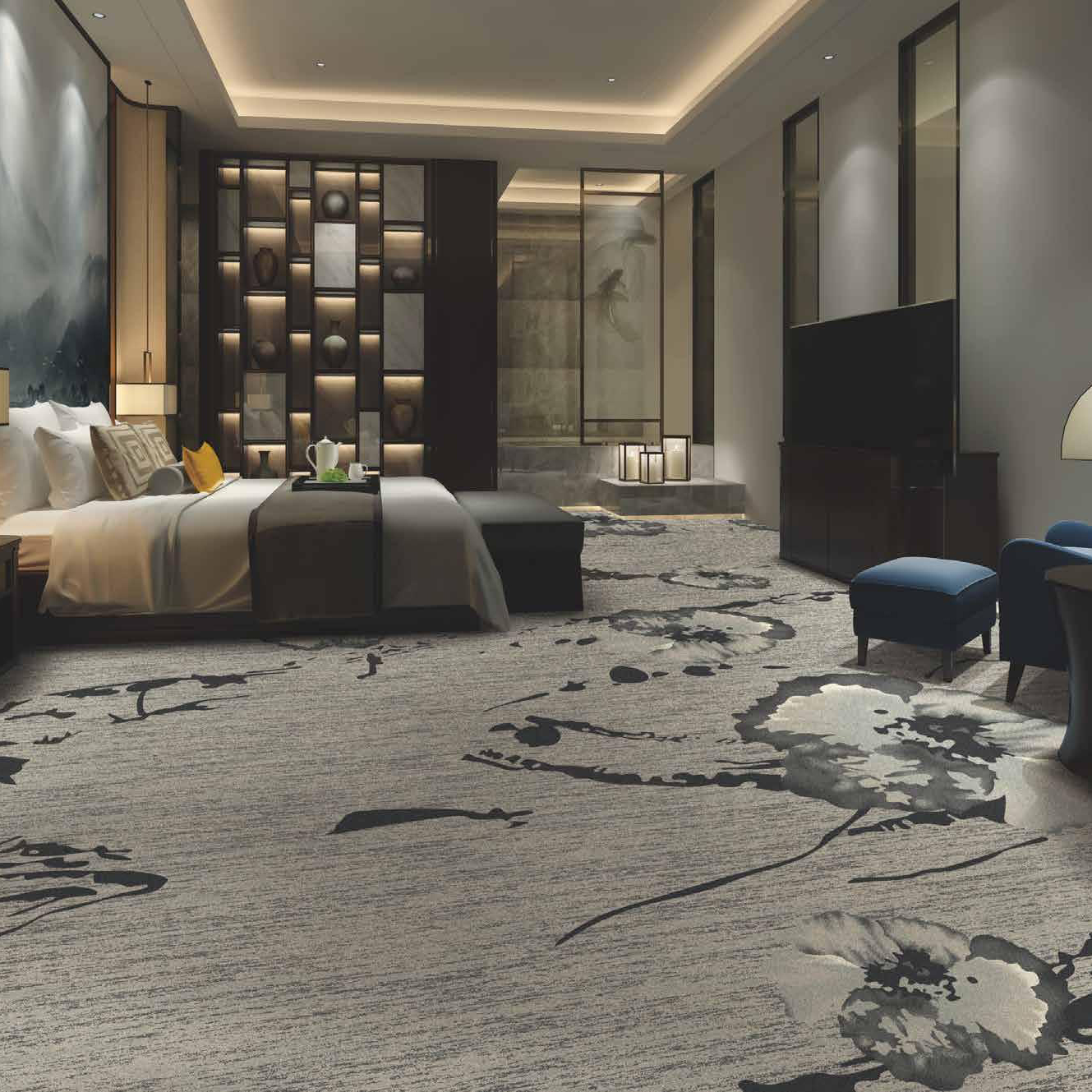 Hersteller Customized Carpets Professionelle Luxus 5 -Sterne -Hotel Nylon gedruckter Korridor Teppich