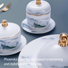 Geprägter Knochenkörner Keramik Ware Breakfast Set Dinner Set Keramikplatte und Schüssel